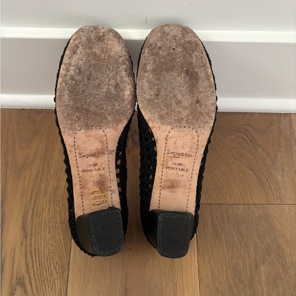 Repetto Black Crochet Mary Jane with Rose Gold Buckles - Picture 5 of 7